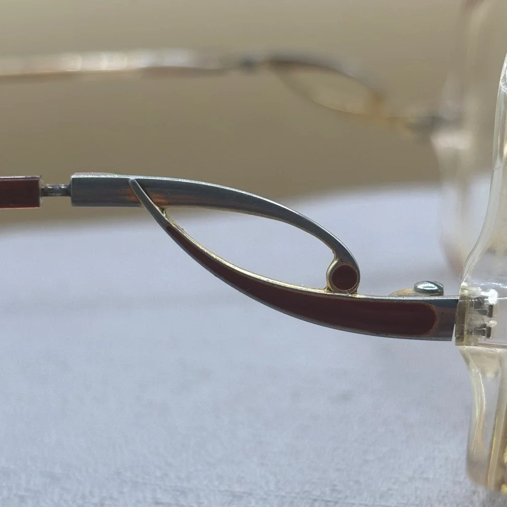Vintage Eyeglass Frames Women Medium Clear Brown Excellent Librarian Chic